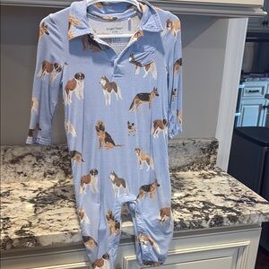 Blue Dog Print Onesie